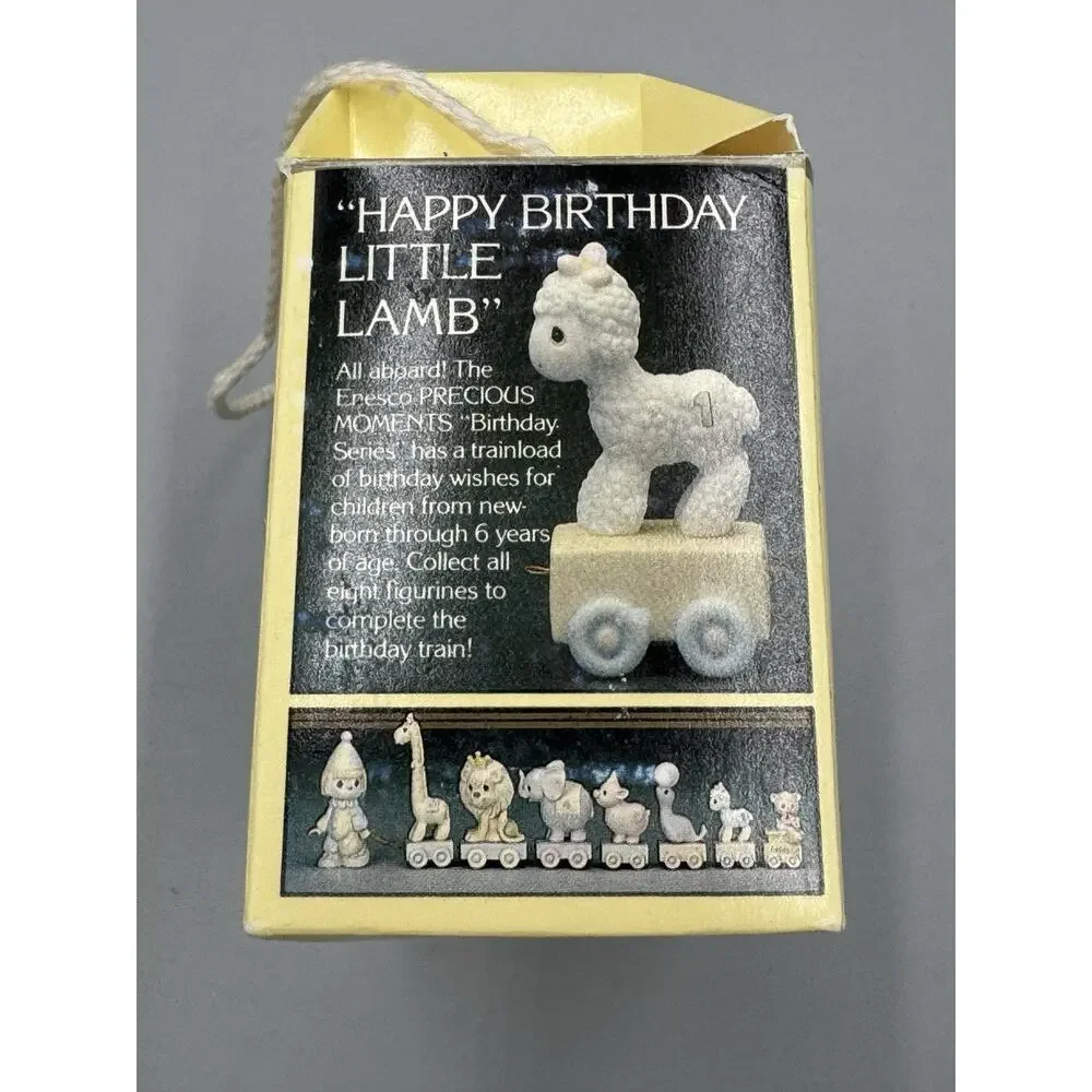 Vtg Precious Moments-Happy Birthday Little Lamb-1 YEAR OLD Birthday Train 15946